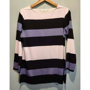 Exclusively Misook Long Sleeve Stripe Tunic Top Sz L Office